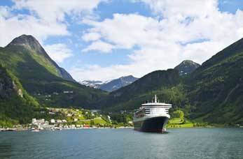 Cruise ship visiting Norway