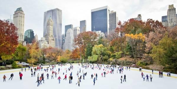 Ice Skaters in New York Central Park