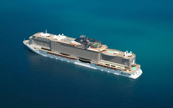 MSC Seaside aerial view