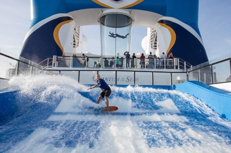 Surfing and skydiving on a Royal Caribbean ship