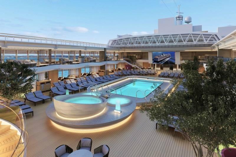 Pool area on the new Koningsdam cruise ship