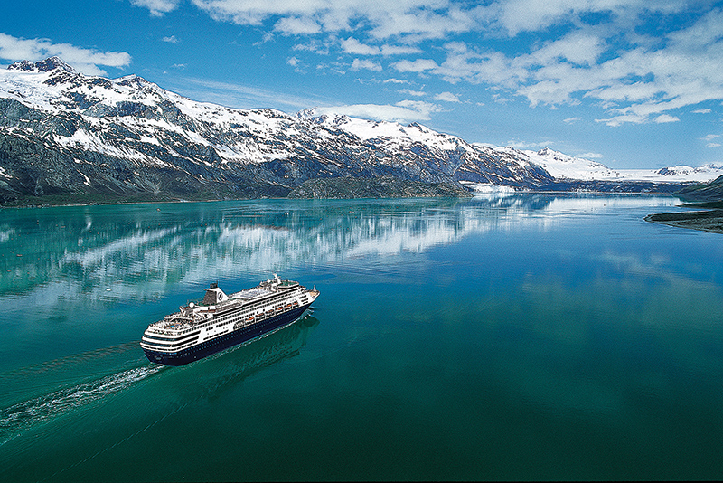 Holland America ship cruising Alaska