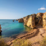 Dona Ana Beach in Lagos, Algarve, Portugal during a queit morning.