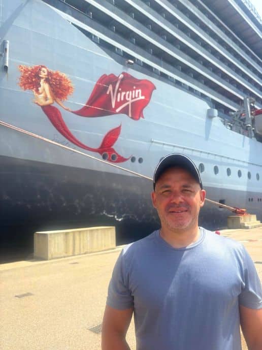 Pierre Stood Infront of Scarlet Lady